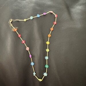 Brand New hand beaded flower necklace
